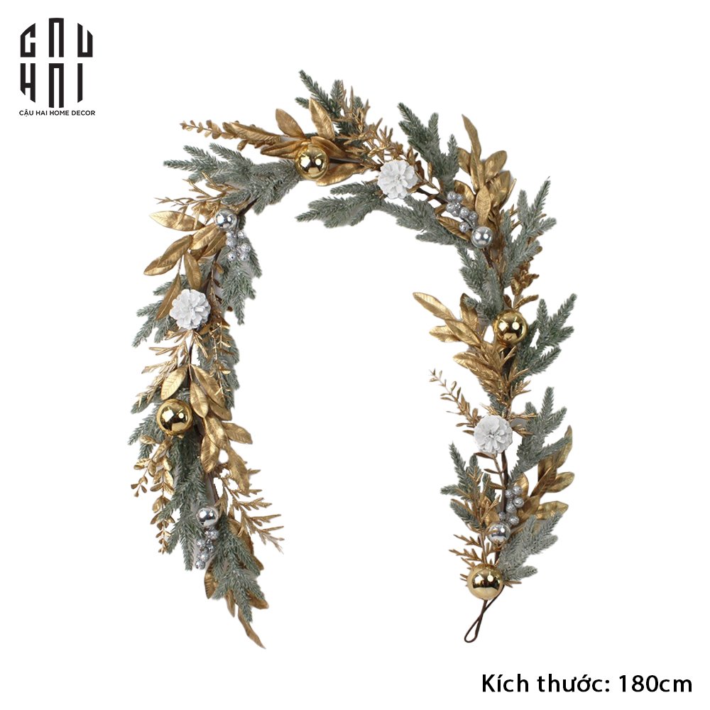 DÂY THÔNG TRANG TRÍ GIÁNG SINH - LUXURY CHRISTMAS WREATH - CẬU HAI HOME DECOR