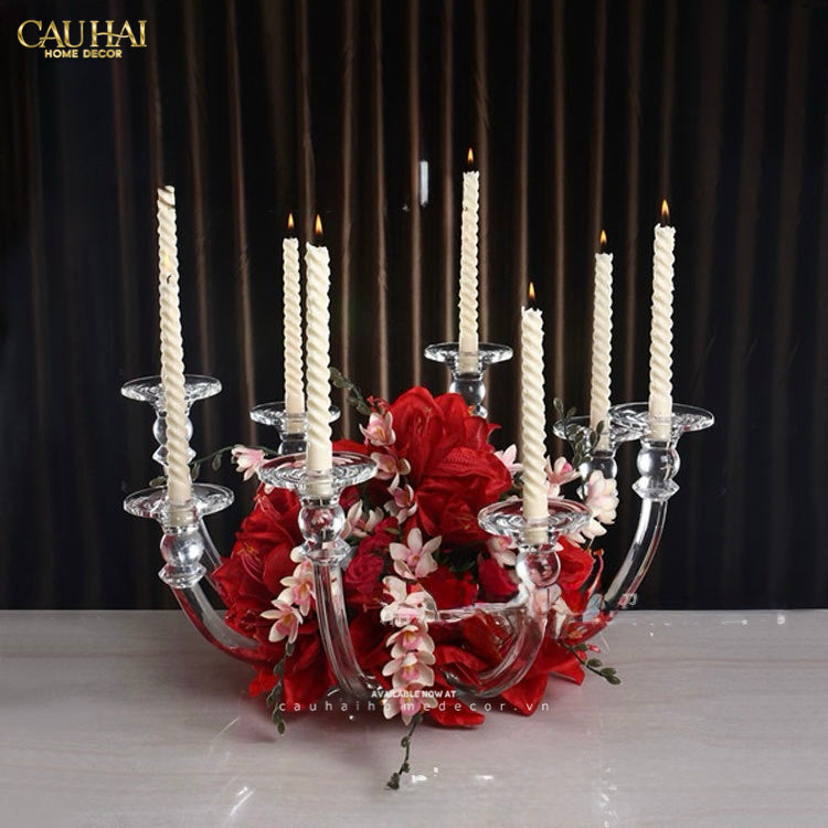 Đế Nến Bình Hoa Pha Lê Candélabre En Cristalleries H30-ĐẾ NẾN-CẬU HAI HOME DECOR-CẬU HAI HOME DECOR