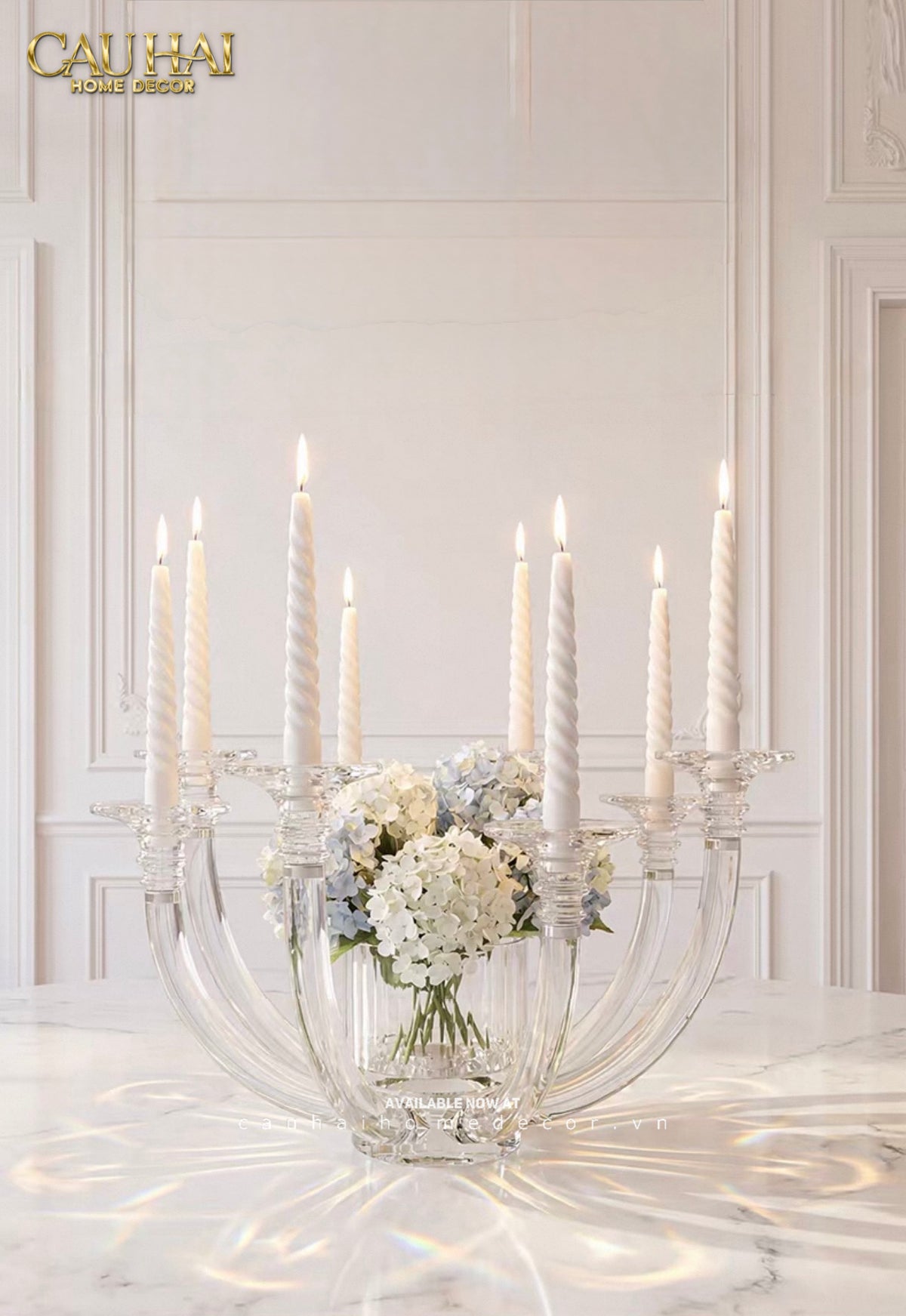 Đế Nến Bình Hoa Pha Lê Candélabre En Cristalleries H30-ĐẾ NẾN-CẬU HAI HOME DECOR-CẬU HAI HOME DECOR
