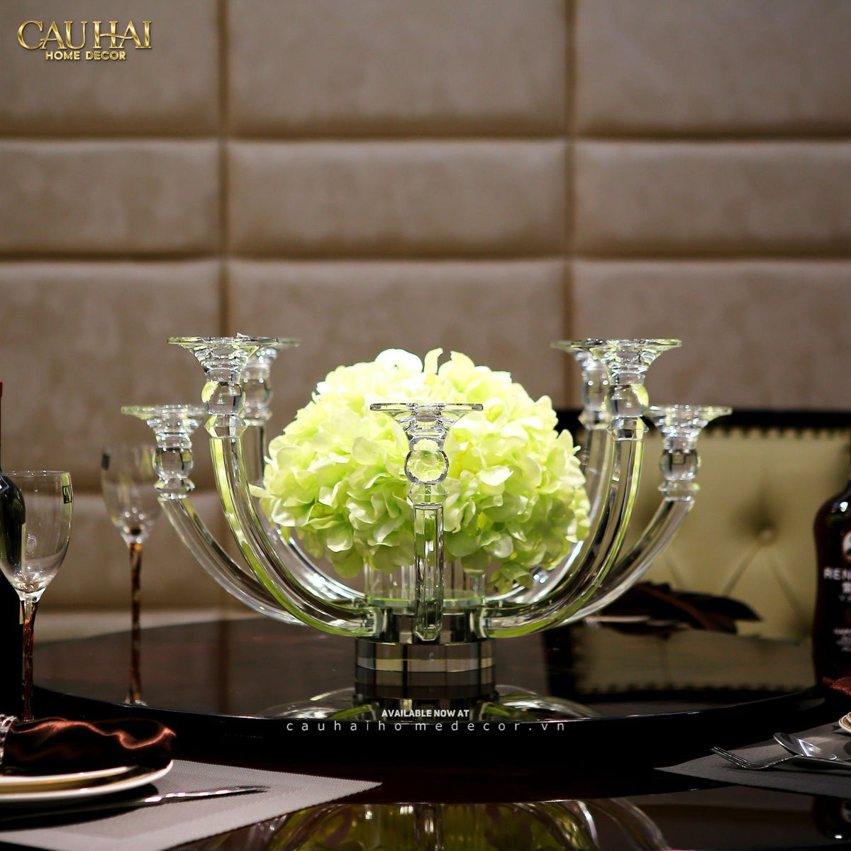 Đế Nến Bình Hoa Pha Lê Candélabre En Cristalleries H30-ĐẾ NẾN-CẬU HAI HOME DECOR-CẬU HAI HOME DECOR