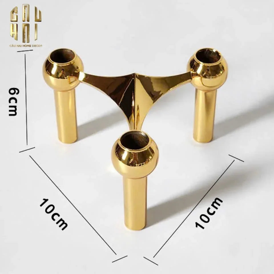 Đế Nến Gilded Hexalink Trilogy Module-ĐẾ NẾN-Đối tác tại Trung Quốc theo từng đơn đặt hàng-CẬU HAI HOME DECOR