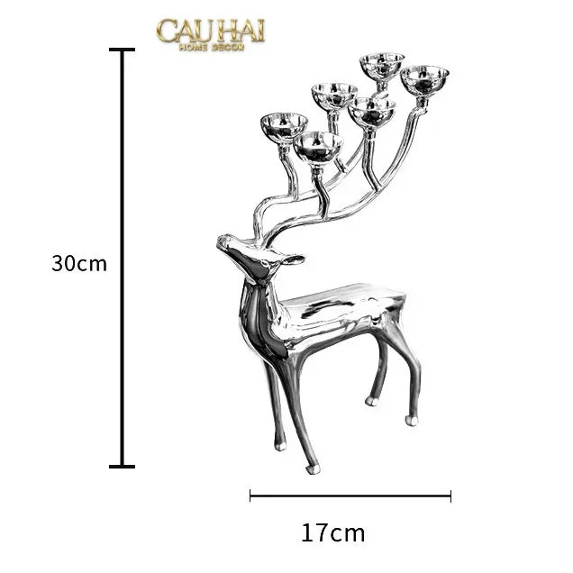 Đế Nến Hươu Lumière Du Cerf – Gilded Candle Holder Antler-CẬU HAI HOME DECOR