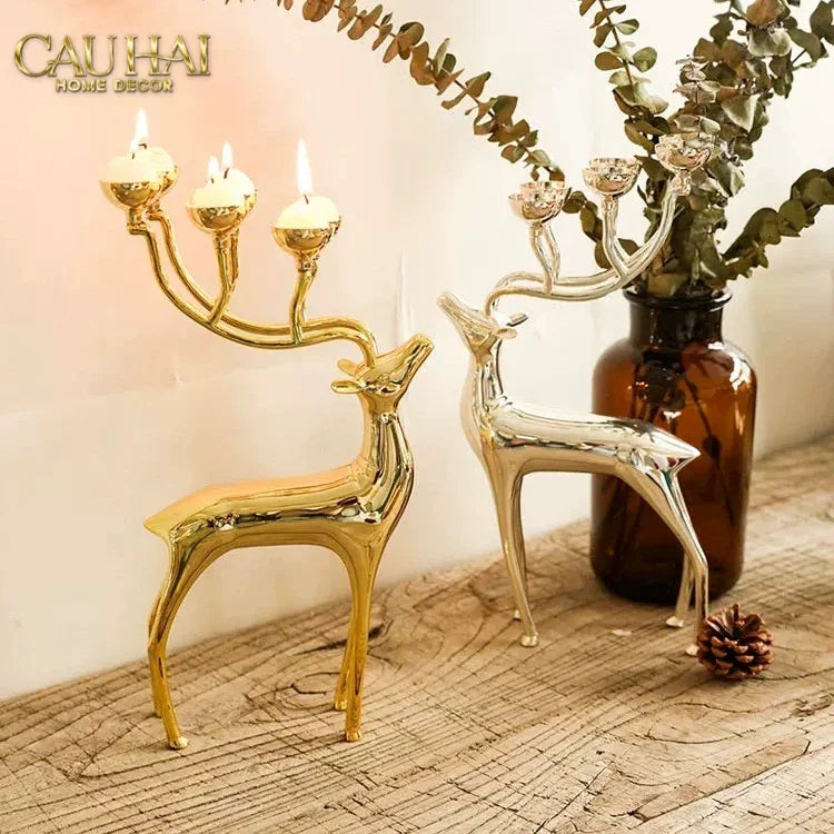 Đế Nến Hươu Lumière Du Cerf – Gilded Candle Holder Antler-CẬU HAI HOME DECOR
