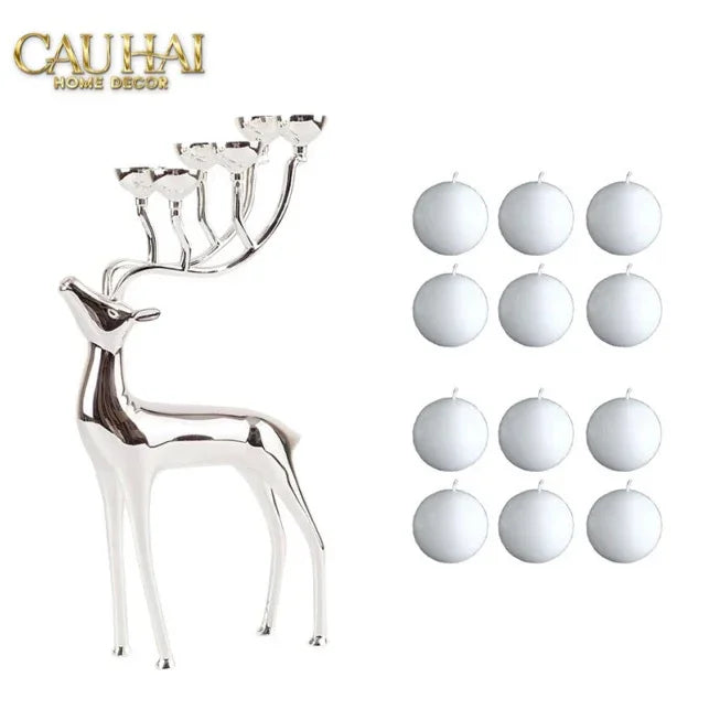 Đế Nến Hươu Lumière Du Cerf – Gilded Candle Holder Antler-CẬU HAI HOME DECOR