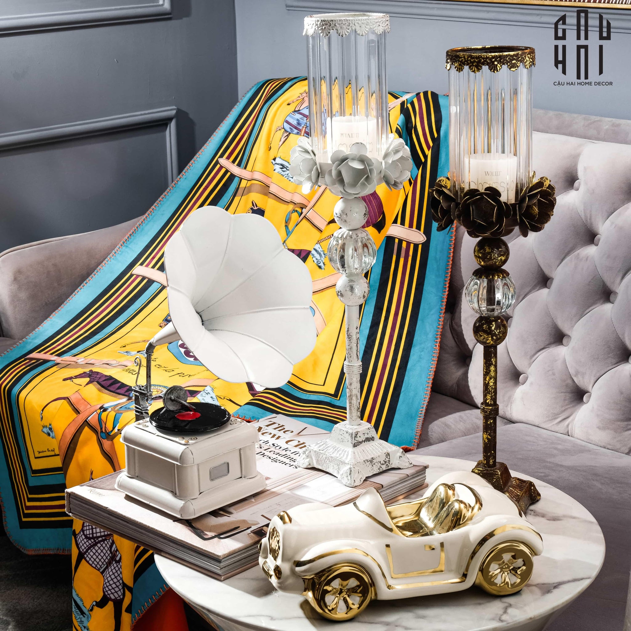 HOME COUTURE – ĐẾ NẾN RUSTIC STEPHANE ANTIQUE D’OR - CẬU HAI HOME DECOR