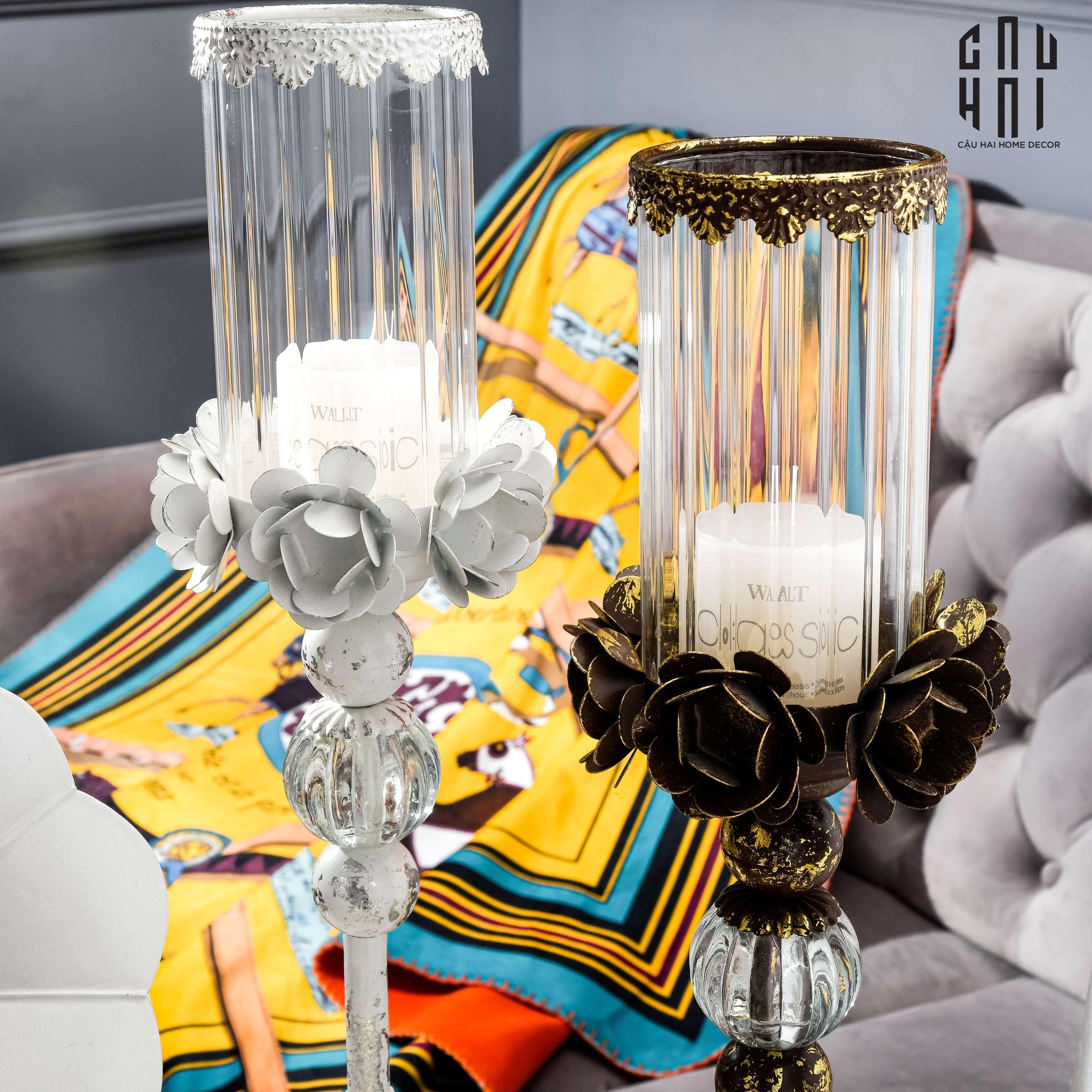 HOME COUTURE – ĐẾ NẾN RUSTIC STEPHANE ANTIQUE D’OR - CẬU HAI HOME DECOR