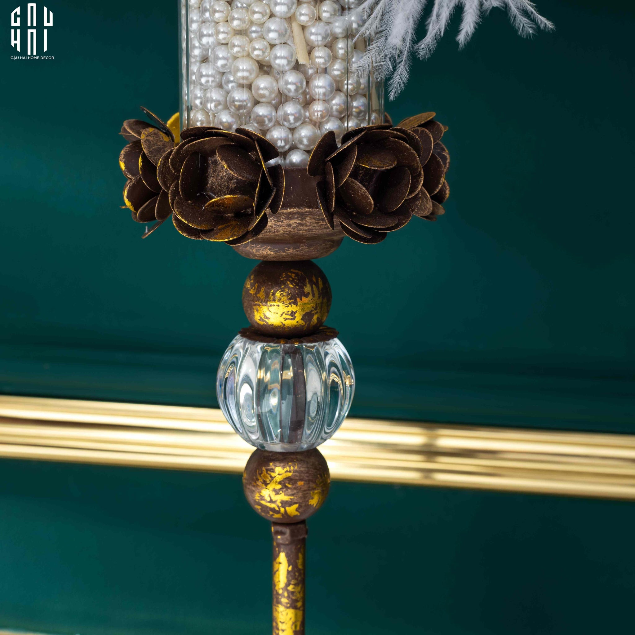 HOME COUTURE – ĐẾ NẾN RUSTIC STEPHANE ANTIQUE D’OR - CẬU HAI HOME DECOR