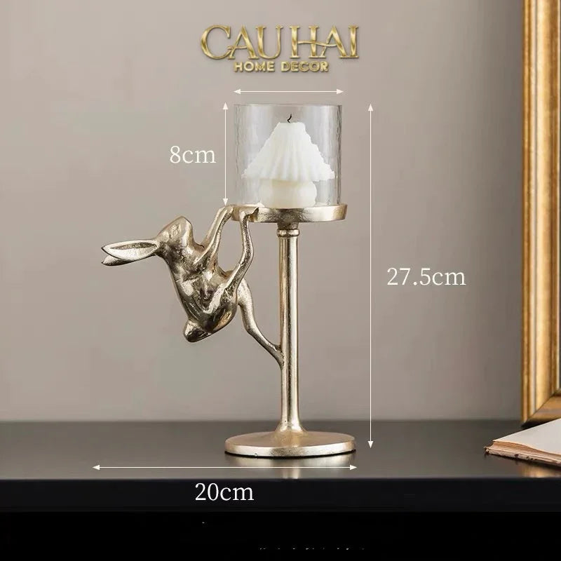 Đế Nến Thỏ Climbing Glory Lapin Brasson Candle Holder-CẬU HAI HOME DECOR