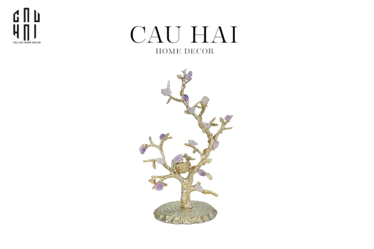 ĐẾ NẾN TRANG TRÍ BLOOMING BIRD AMETHYST SS25 - CẬU HAI HOME DECOR