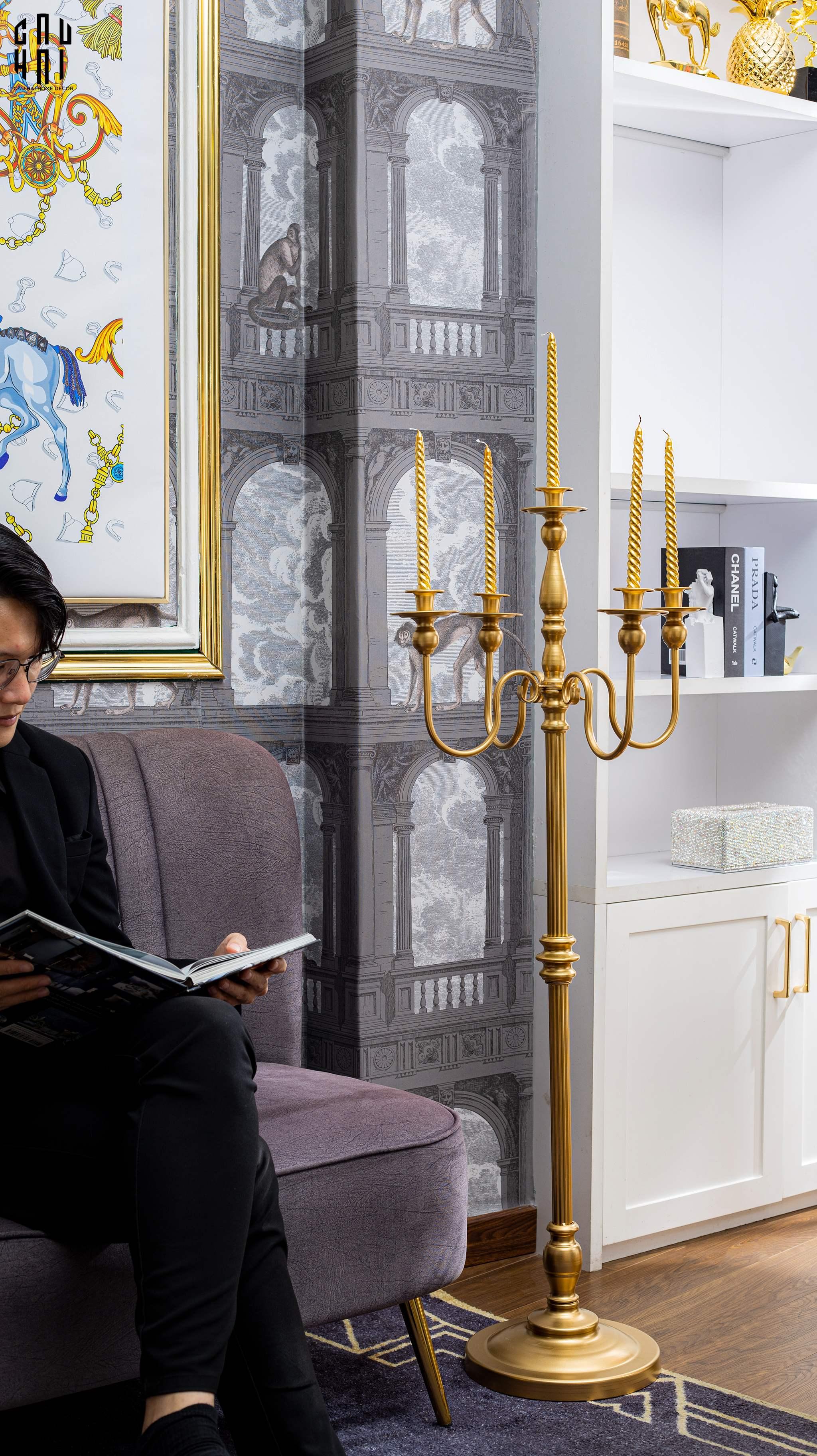 HOME COUTURE – ĐẾ NẾN SÀN IMPÉRIAL CANDELABRE BAROQUE ÉCLAT H122 - CẬU HAI HOME DECOR