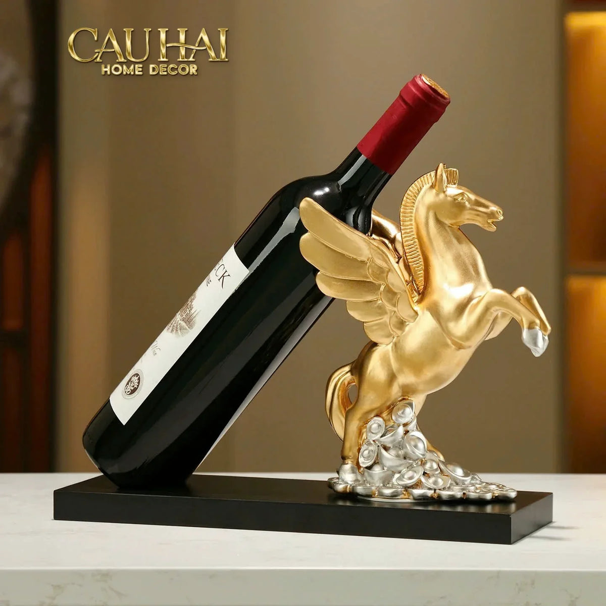 Đế Rượu Aurum Pegasus Floating Cloud Wine Holder-BÌNH RƯỢU-Đối tác tại Trung Quốc theo từng đơn đặt hàng-CẬU HAI HOME DECOR