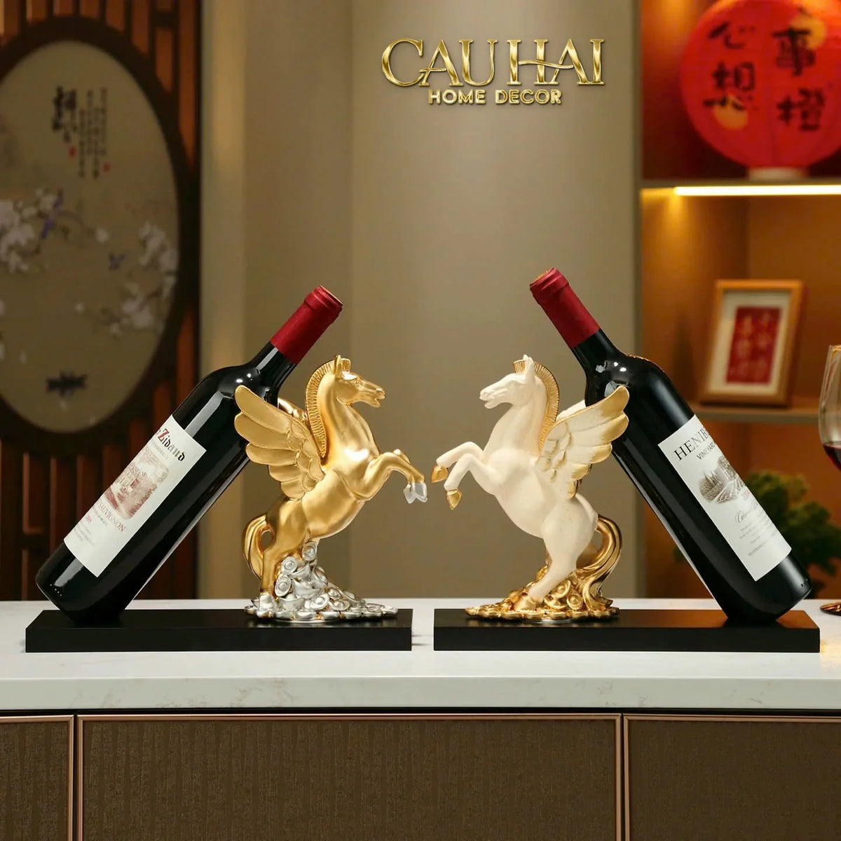 Đế Rượu Aurum Pegasus Floating Cloud Wine Holder-BÌNH RƯỢU-Đối tác tại Trung Quốc theo từng đơn đặt hàng-CẬU HAI HOME DECOR