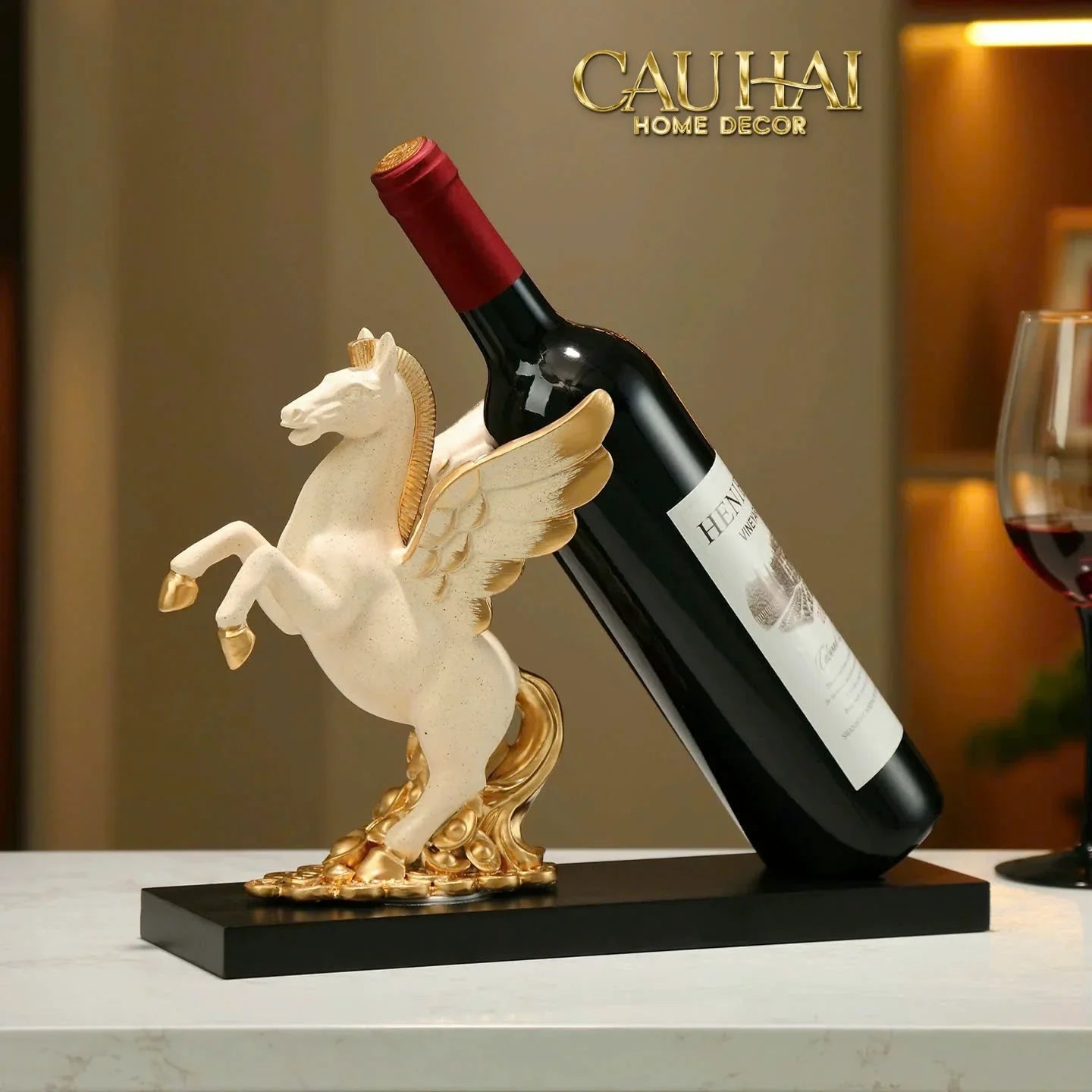 Đế Rượu Aurum Pegasus Floating Cloud Wine Holder-CẬU HAI HOME DECOR