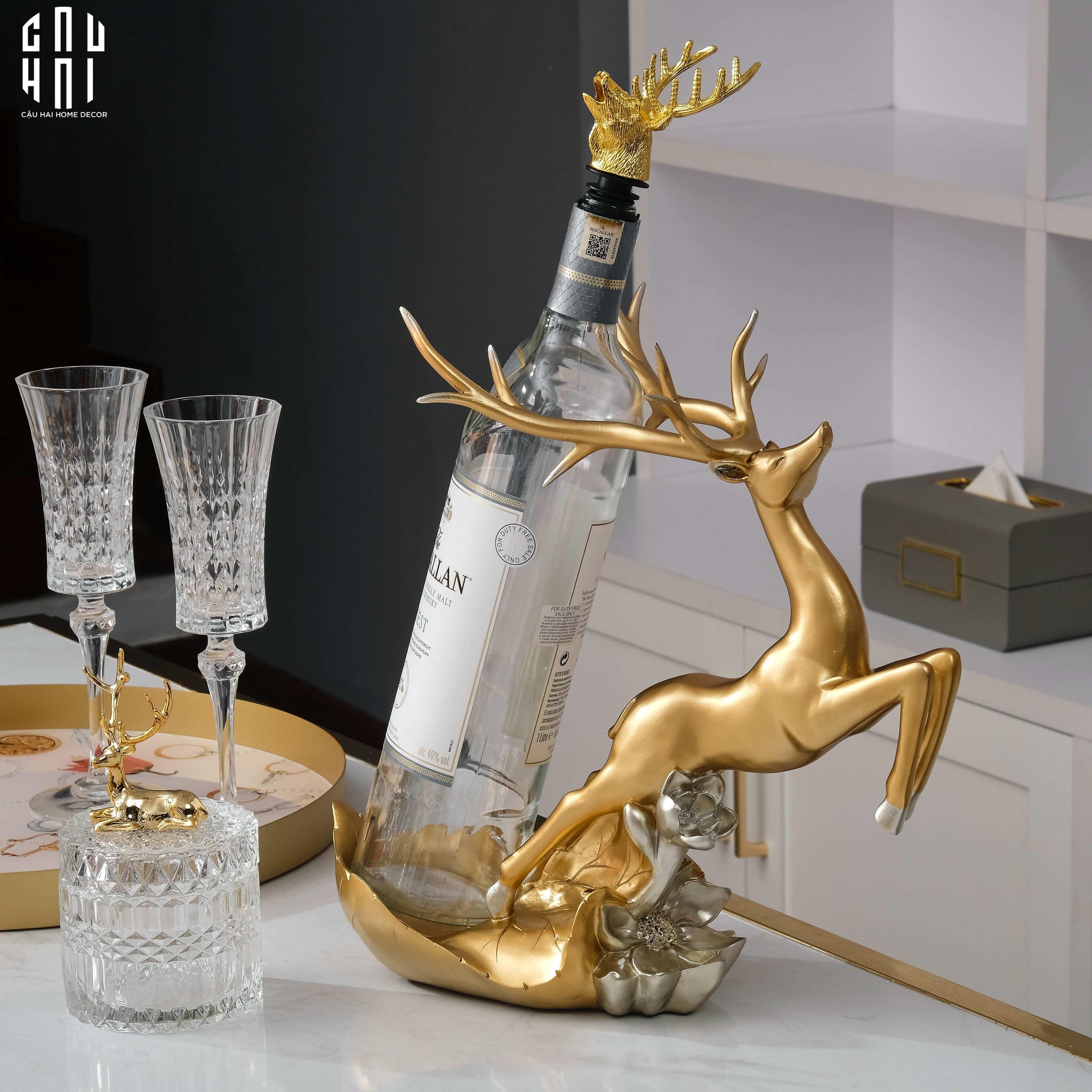 ĐẾ RƯỢU REINDEER-CẬU HAI HOME DECOR