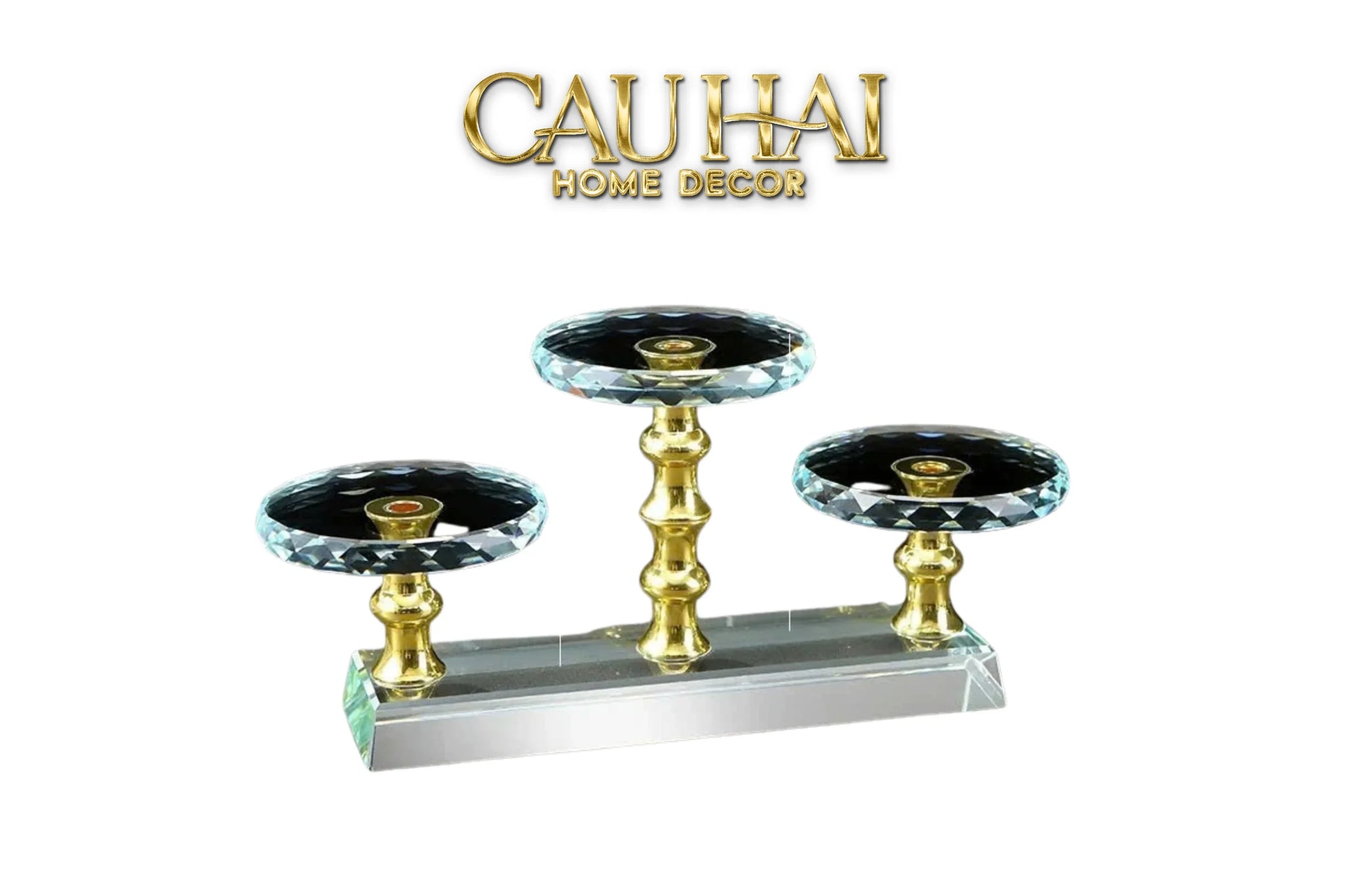 Đế Trụ Trưng Bày Pha Lê 1/3/5 Trụ - Golden Column Cristalleries Display Stand-CẬU HAI HOME DECOR