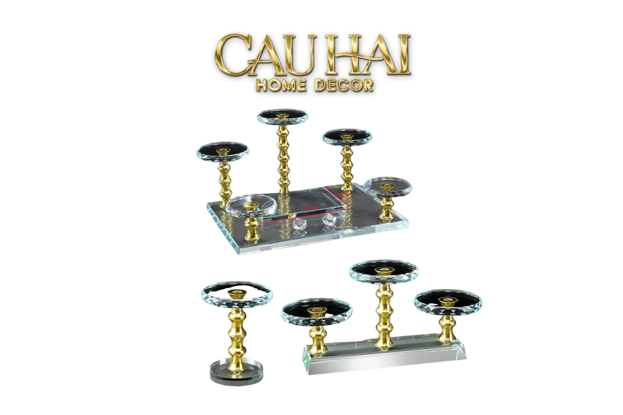 Đế Trụ Trưng Bày Pha Lê 1/3/5 Trụ - Golden Column Cristalleries Display Stand-CẬU HAI HOME DECOR