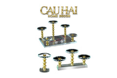Đế Trụ Trưng Bày Pha Lê 1/3/5 Trụ - Golden Column Cristalleries Display Stand-CẬU HAI HOME DECOR