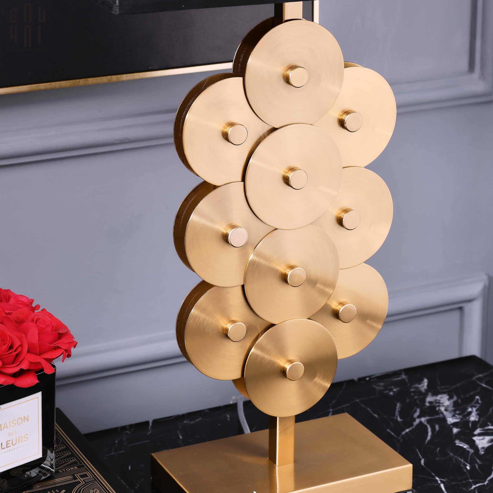 Đèn Bàn Léman - Léman Golden Side Table Lamp-CẬU HAI HOME DECOR