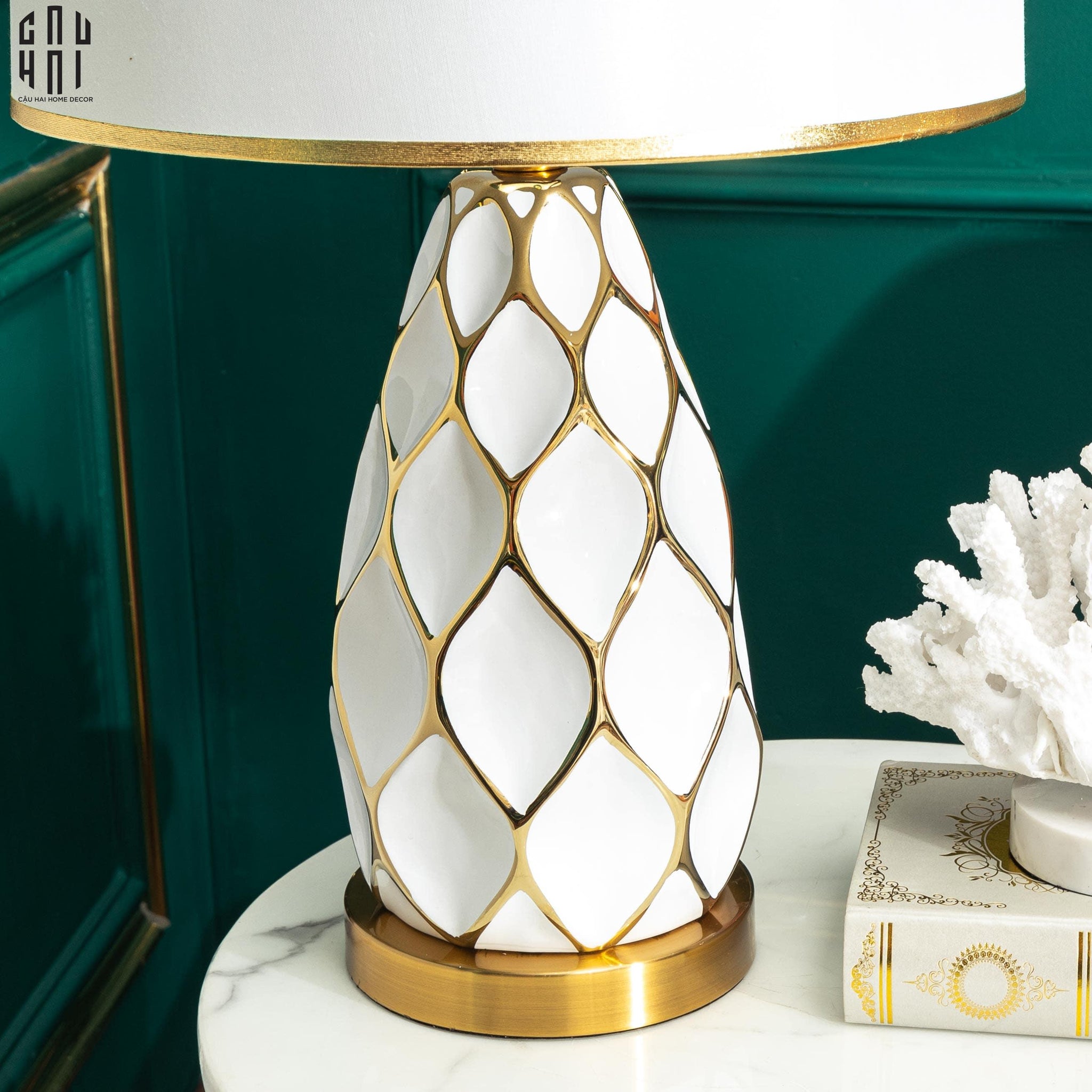 ĐÈN BÀN MARTHA - MARTHA PORCELAIN SIDE TABLE LAMP - CẬU HAI HOME DECOR