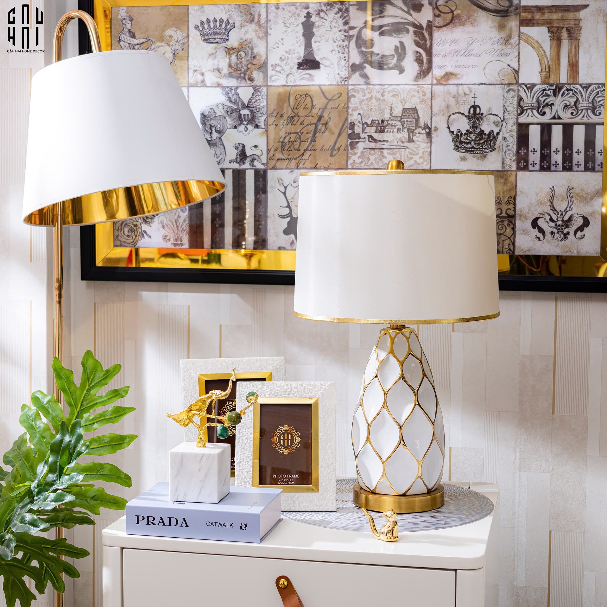 ĐÈN BÀN MARTHA - MARTHA PORCELAIN SIDE TABLE LAMP - CẬU HAI HOME DECOR