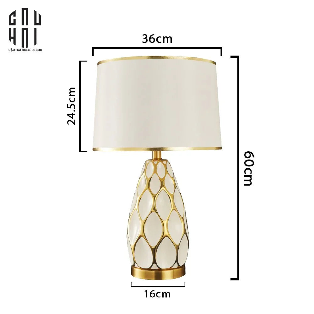 Đèn Bàn Martha - Martha Porcelain Side Table Lamp-CẬU HAI HOME DECOR