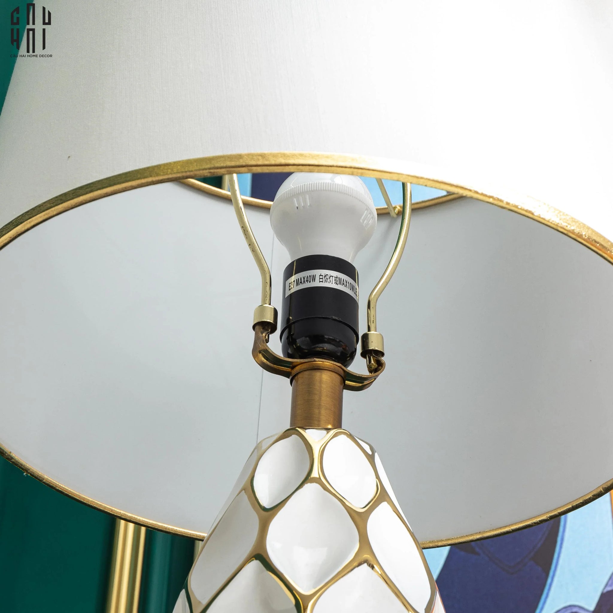 Đèn Bàn Martha - Martha Porcelain Side Table Lamp-CẬU HAI HOME DECOR