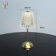 Đèn Bàn Pin Sạc 3 Chế Độ Acrylic Diamond Aurora Table Lamp 13x30-CẬU HAI HOME DECOR