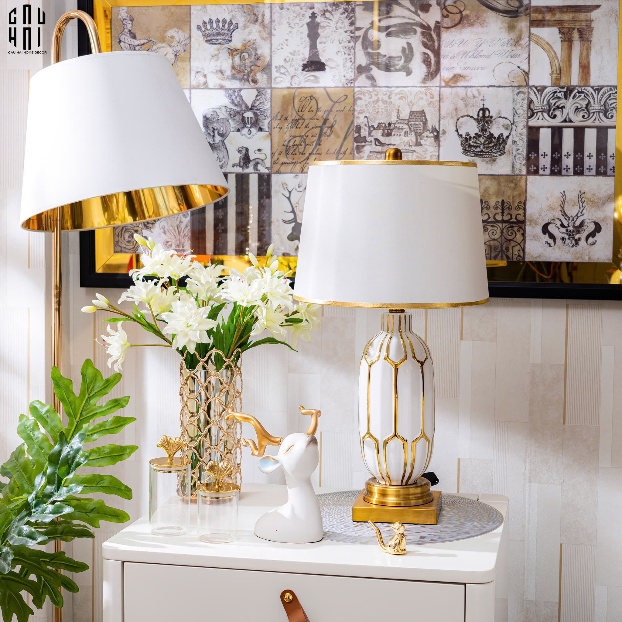 ĐÈN BÀN SEPHORA - SEPHORA PORCELAIN SIDE TABLE LAMP - CẬU HAI HOME DECOR