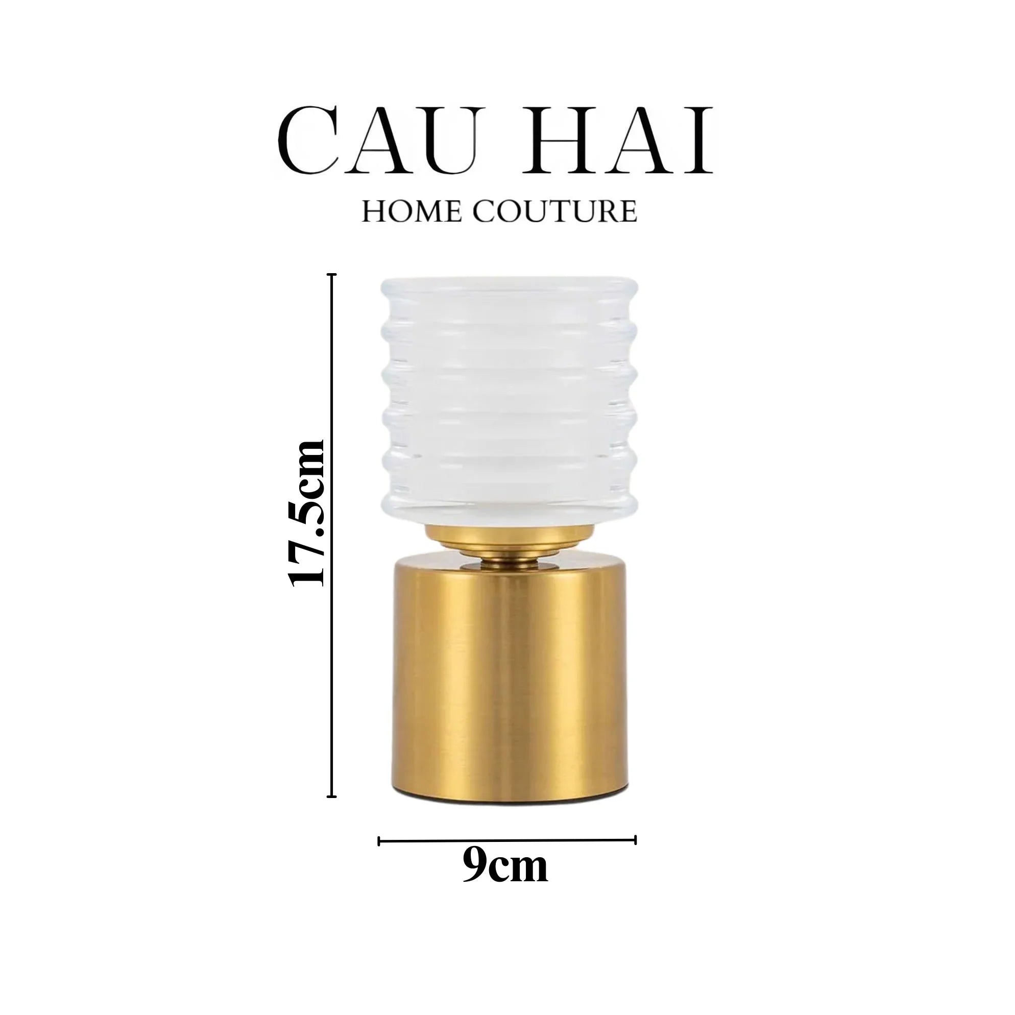 Đèn Bàn Thuỷ Tinh Pin Sạc 3 Chế Độ Aurora Lantern Table Lamp 9x17.5-CẬU HAI HOME DECOR