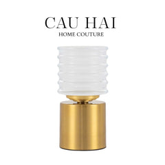 Đèn Bàn Thuỷ Tinh Pin Sạc 3 Chế Độ Aurora Lantern Table Lamp 9x17.5-CẬU HAI HOME DECOR