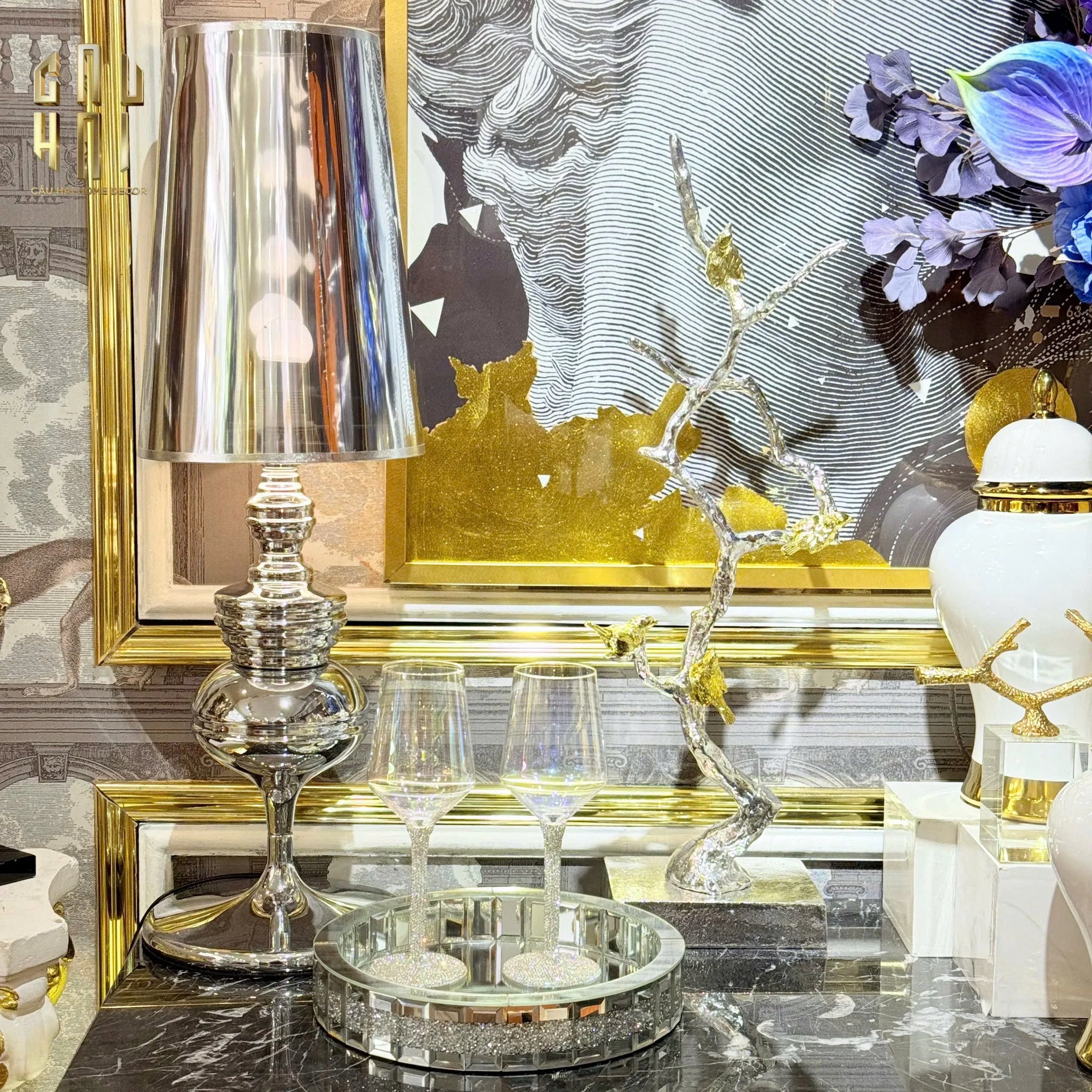 ĐÈN NGỦ ĐỂ BÀN ANDREW PLATINUM SIDE TABLE LAMP H78 - CẬU HAI HOME DECOR