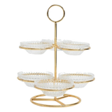 Đĩa Bánh 2 Tầng 6 Ngăn Cristalleries Le Couronne D'Or 33*28-Đĩa bánh tầng-CẬU HAI HOME DECOR-CẬU HAI HOME DECOR