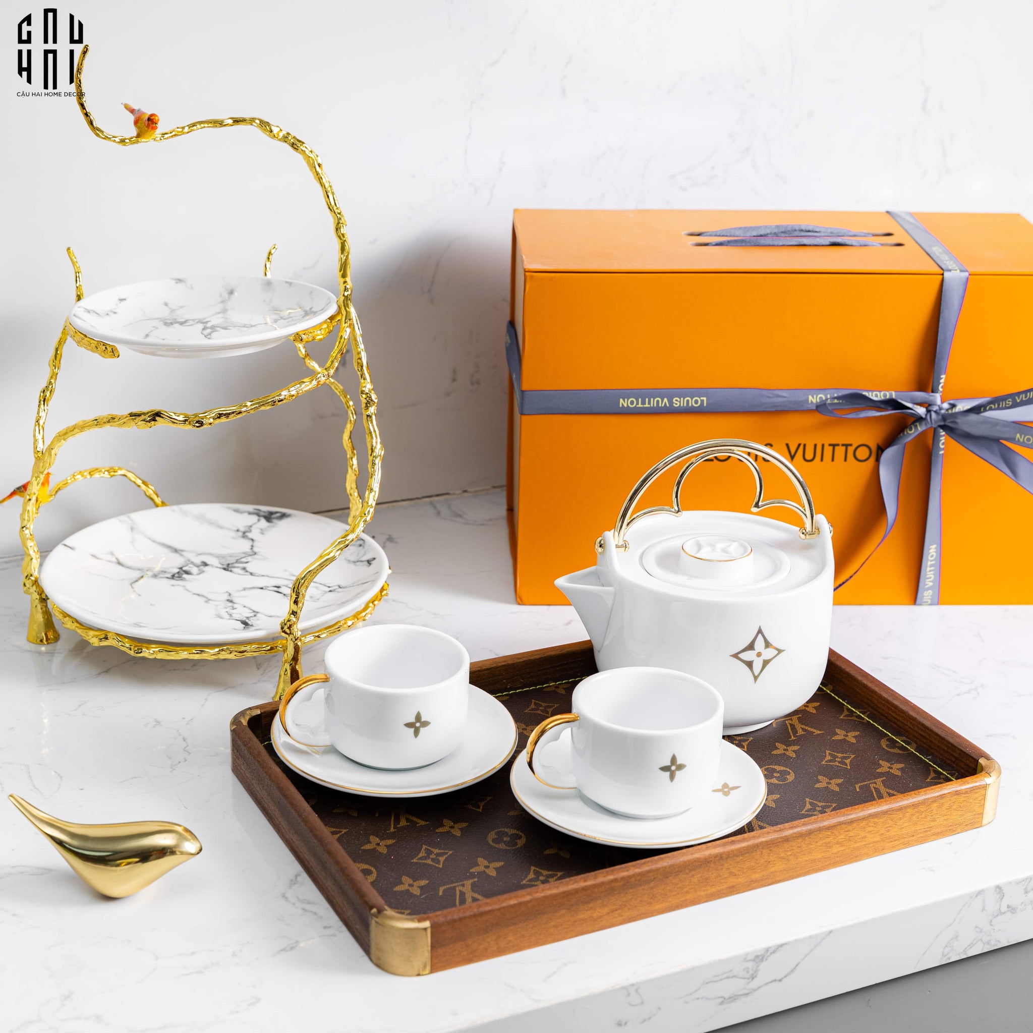 HOME COUTURE - ĐĨA BÁNH 2 TẦNG IMPERIAL CANARI - CẬU HAI HOME DECOR