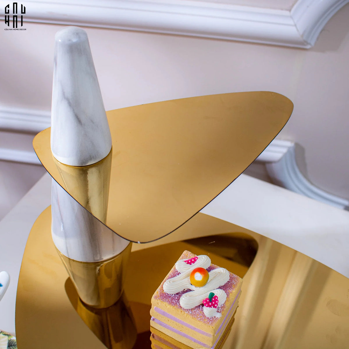 Đĩa Bánh 2 Tầng Marble Maxim Étagère Deux Niveaux H32-SET CHÉN DĨA-Đối tác tại Trung Quốc theo từng đơn đặt hàng-CẬU HAI HOME DECOR