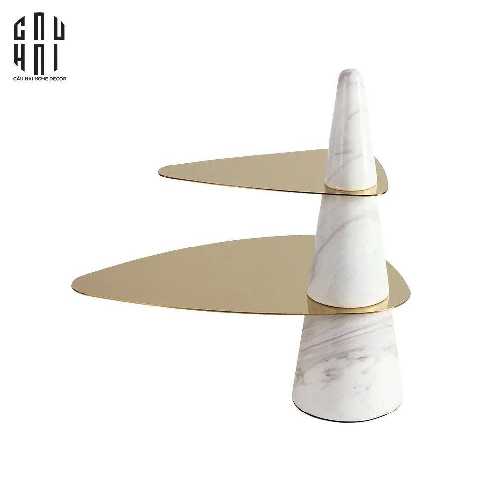 Đĩa Bánh 2 Tầng Marble Maxim Étagère Deux Niveaux H32-SET CHÉN DĨA-Đối tác tại Trung Quốc theo từng đơn đặt hàng-CẬU HAI HOME DECOR