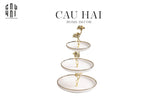 ĐĨA BÁNH 3 TẦNG GINKGO BLANC ÉTAGÈRE - CẬU HAI HOME DECOR