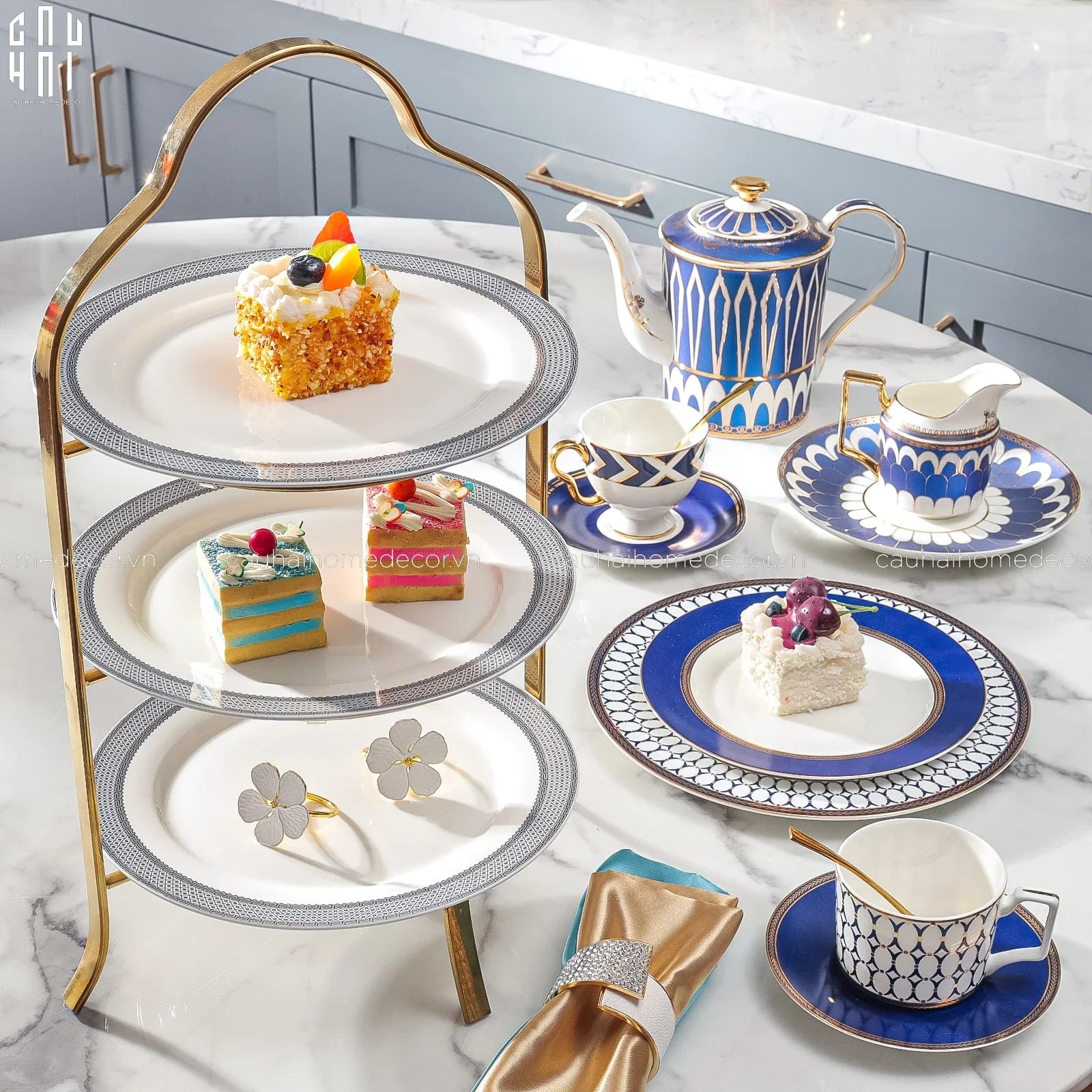 ĐĨA BÁNH 3 TẦNG TRESOR ÉTAGÈRE SS25 - CẬU HAI HOME DECOR