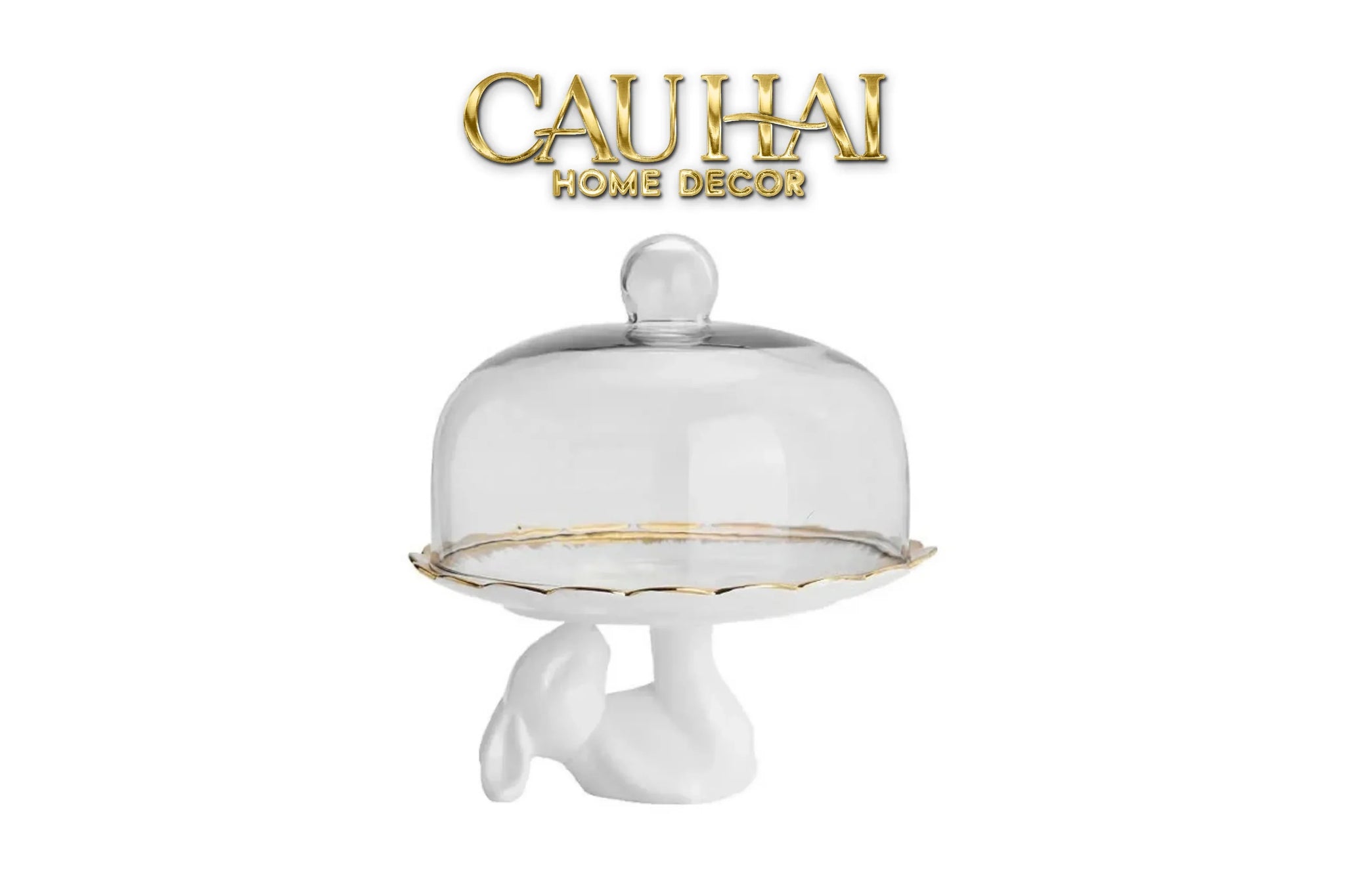 Đĩa Bánh Cloche Lapin Céramique Plateau-CẬU HAI HOME DECOR