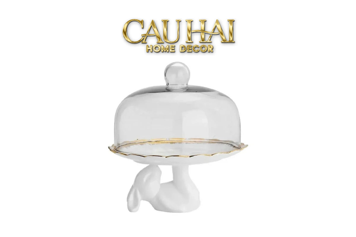Đĩa Bánh Cloche Lapin Céramique Plateau-SET CHÉN DĨA-Đối tác tại Trung Quốc theo từng đơn đặt hàng-CẬU HAI HOME DECOR