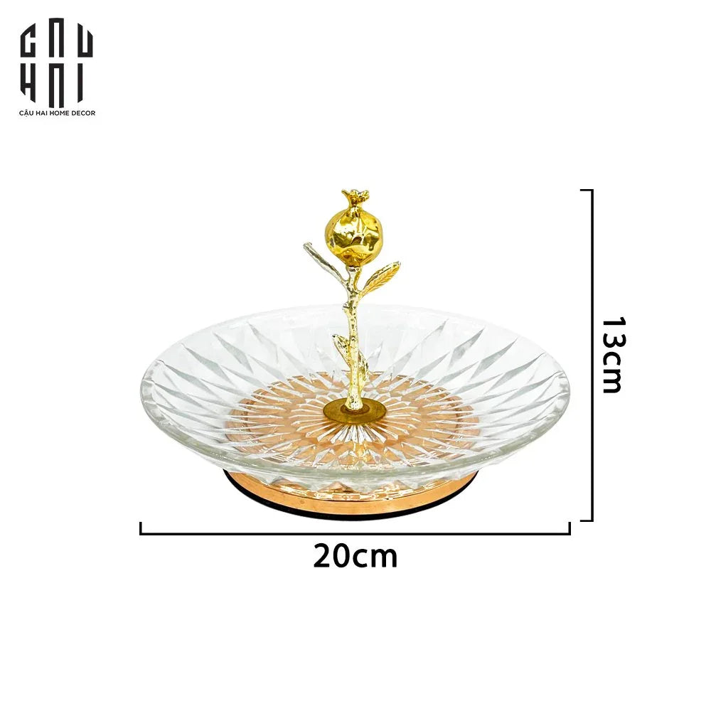 ĐĨA BÁNH KẸO THUỶ TINH BLOOMING SS25 - CẬU HAI HOME DECOR