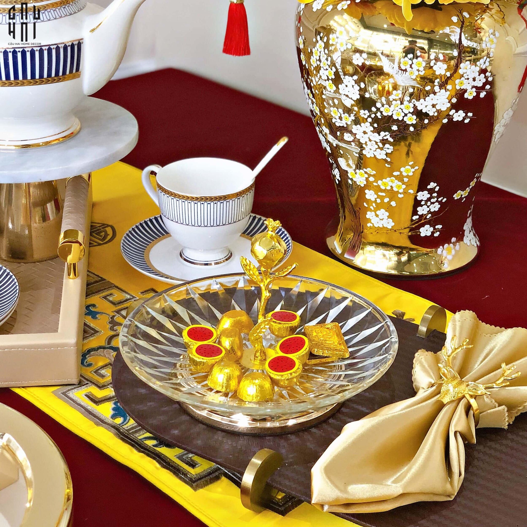 ĐĨA BÁNH KẸO THUỶ TINH BLOOMING SS25 - CẬU HAI HOME DECOR