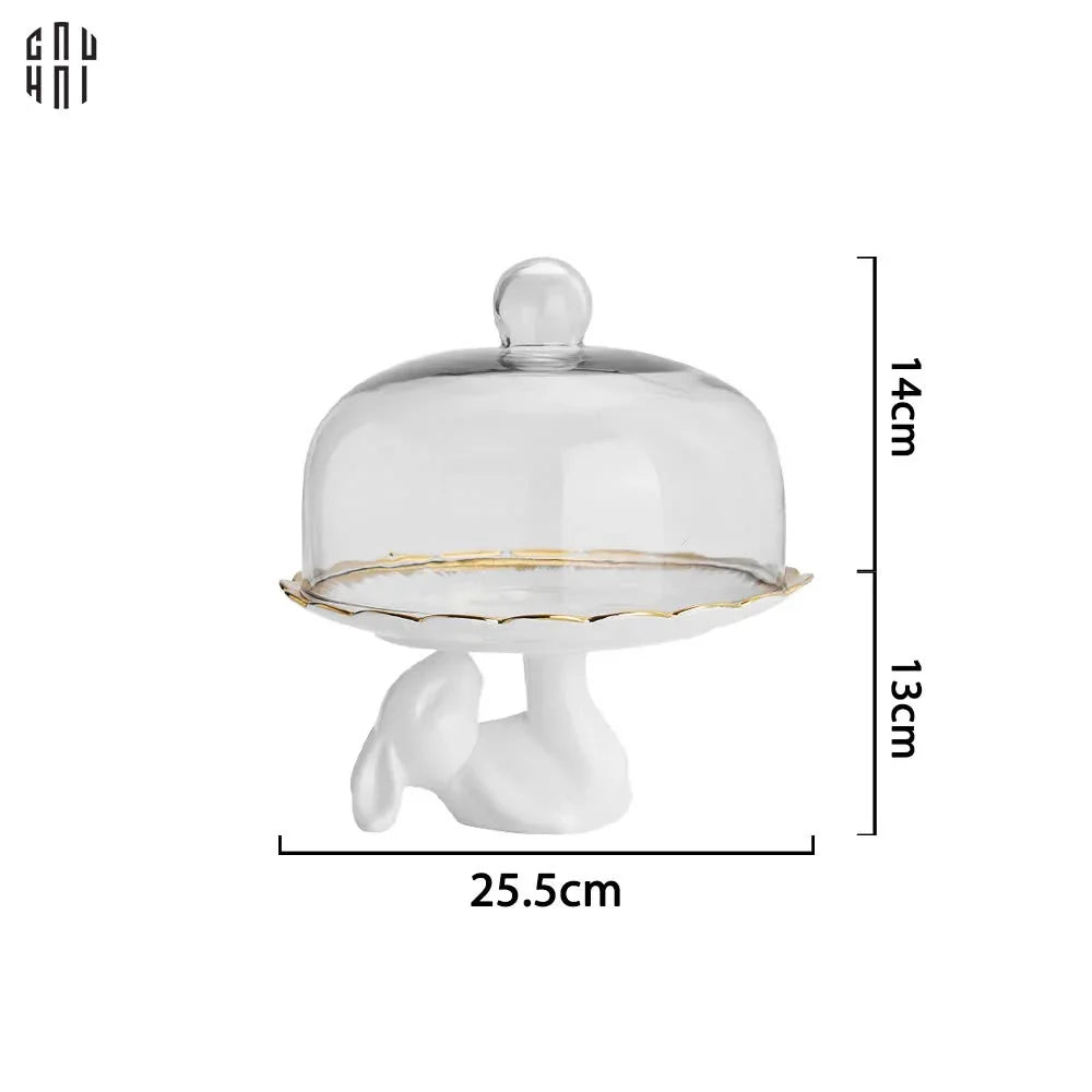 FÊTES COUTURE - ĐĨA BÁNH CLOCHE LAPIN CÉRAMIQUE PLATEAU UP - CẬU HAI HOME DECOR