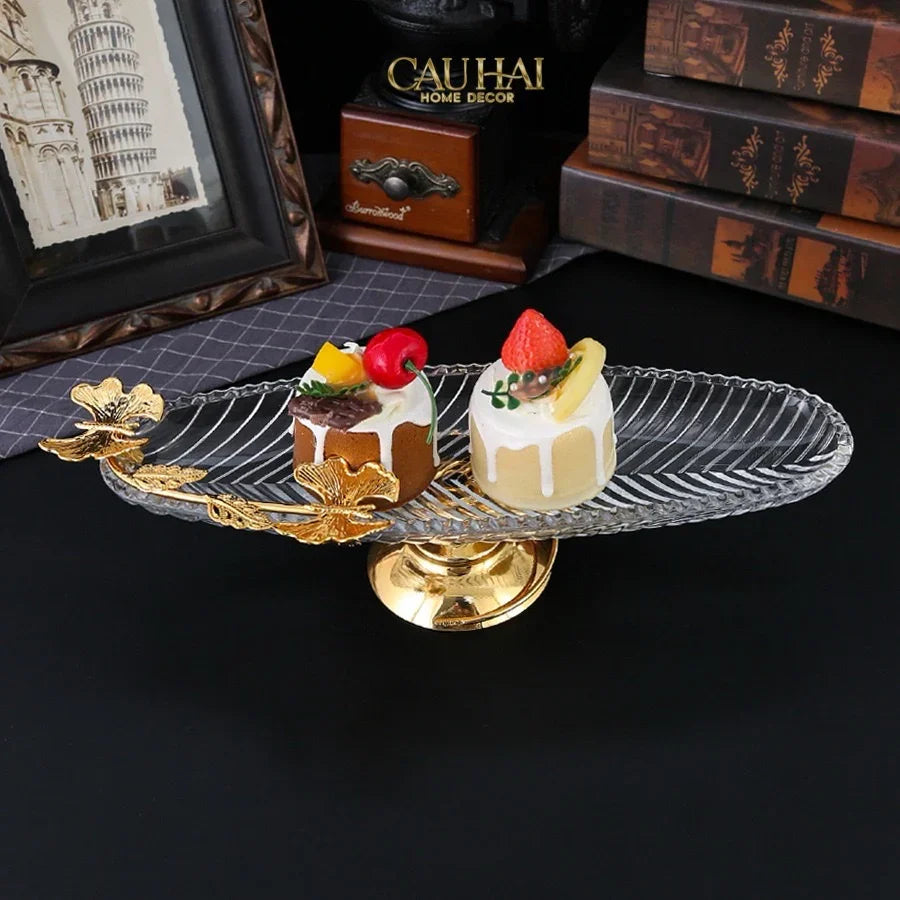 Đĩa Dài Persian Lumière Papillon Crystal Plateau-CẬU HAI HOME DECOR