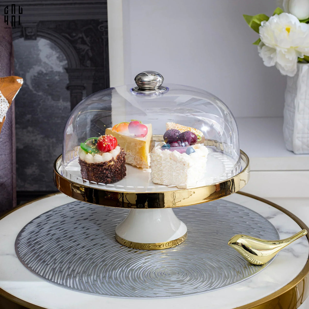 Đĩa Đế Bánh Francais Parisienne Élégance Plateau-SET CHÉN DĨA-Đối tác tại Trung Quốc theo từng đơn đặt hàng-CẬU HAI HOME DECOR