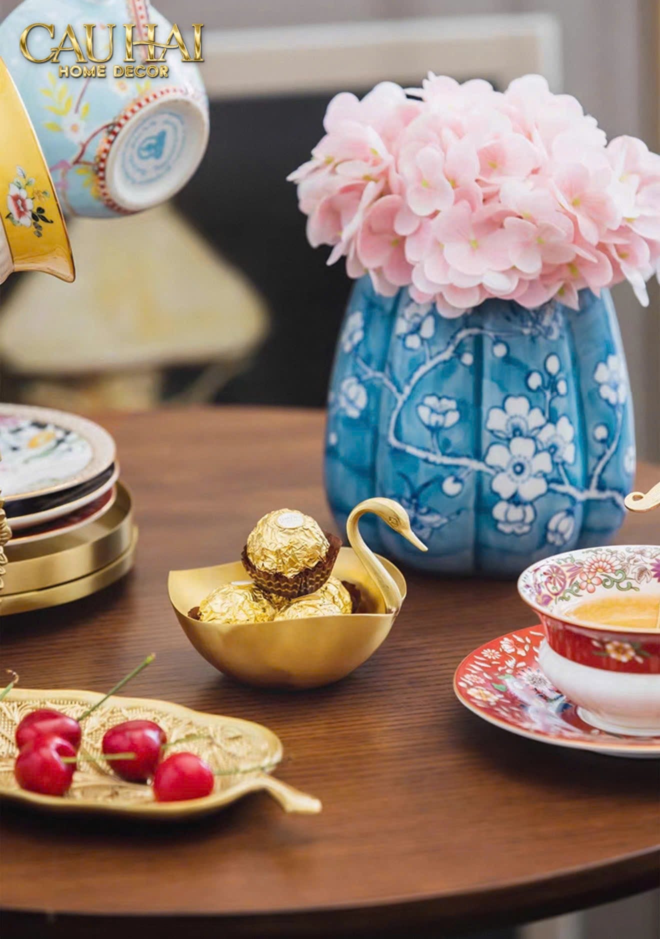 HOME COUTURE - ĐĨA ĐỒNG SWAN D'OR BRASS BOWL - CẬU HAI HOME DECOR