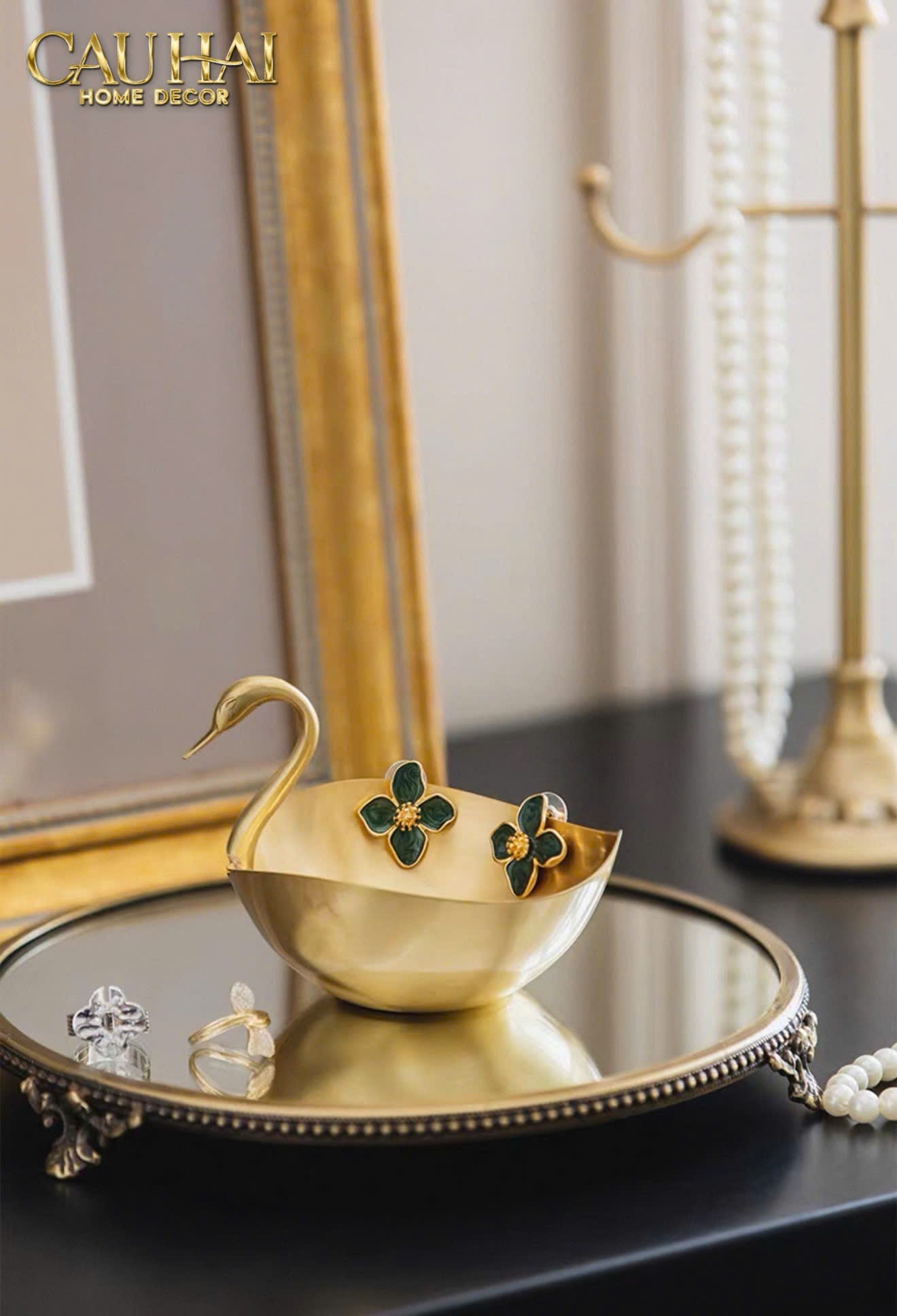 HOME COUTURE - ĐĨA ĐỒNG SWAN D'OR BRASS BOWL - CẬU HAI HOME DECOR