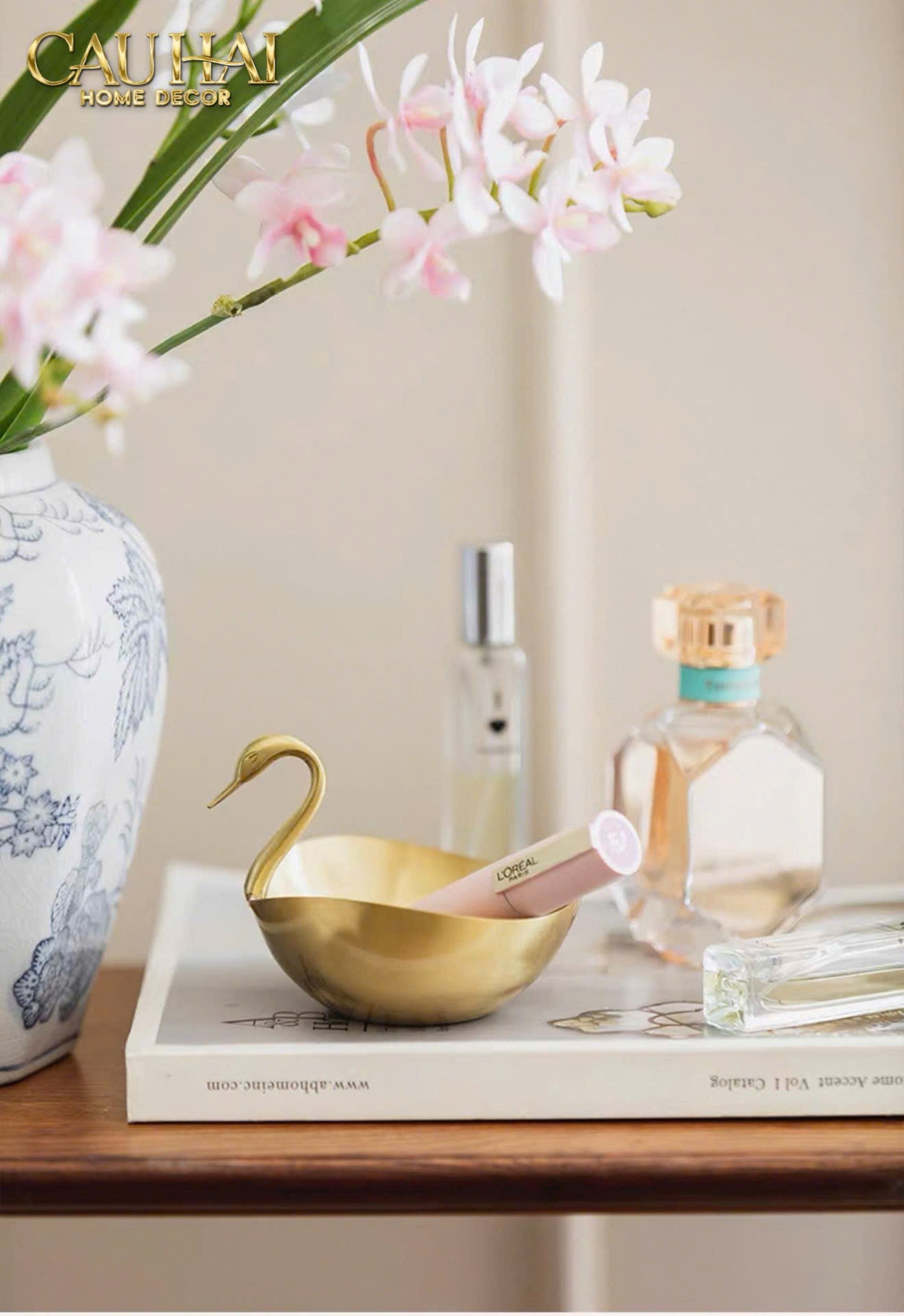 HOME COUTURE - ĐĨA ĐỒNG SWAN D'OR BRASS BOWL - CẬU HAI HOME DECOR