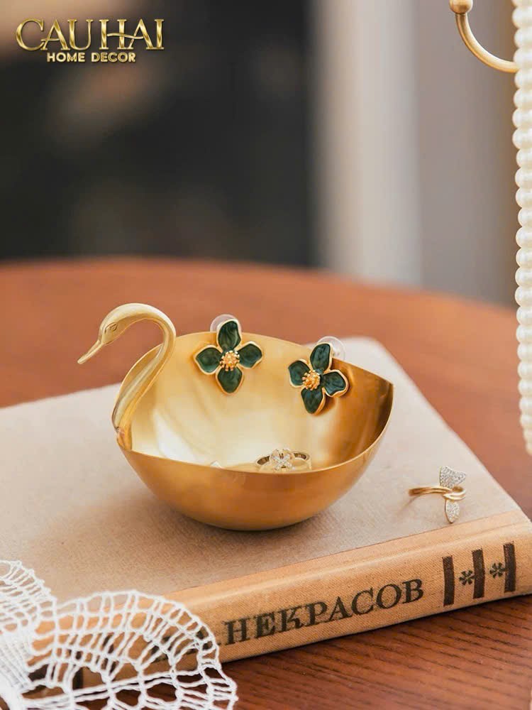 HOME COUTURE - ĐĨA ĐỒNG SWAN D'OR BRASS BOWL - CẬU HAI HOME DECOR