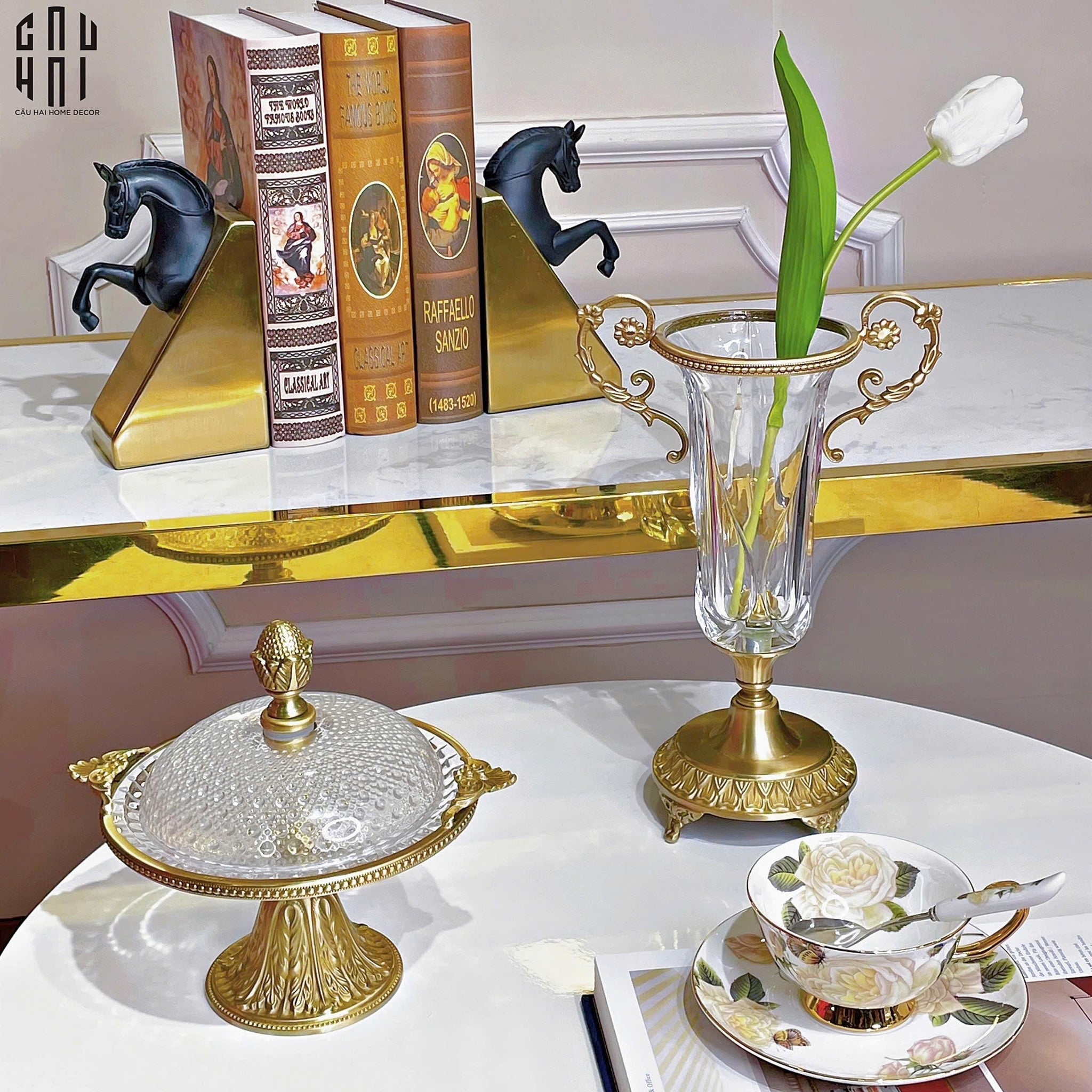 ĐĨA KẸO THUỶ TINH ATHENS - CẬU HAI HOME DECOR