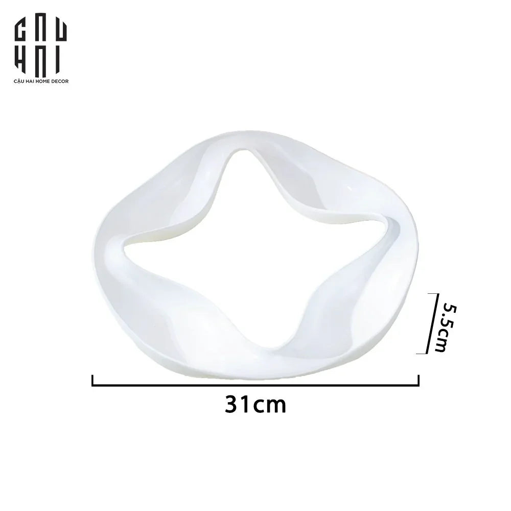 KHAY 4 MÙA QUATRE SAISONS PORCELAINE BLANCHE PLATEAU - CẬU HAI HOME DECOR